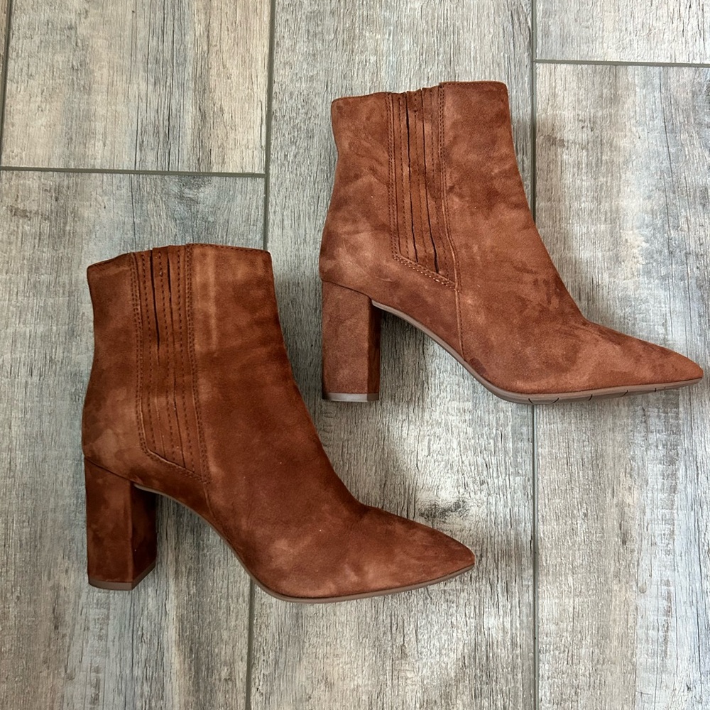 Aquatalia Brown Heeled Boots with Suede Finish Size 6